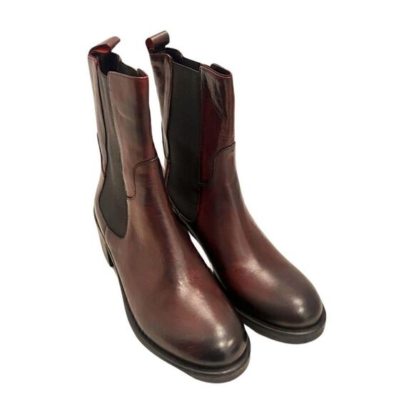 EMANUELE CRASTO Italy Leather Chelsea Boots, women’s shoes sz 10, 41 EU New wine - Picture 14 of 16